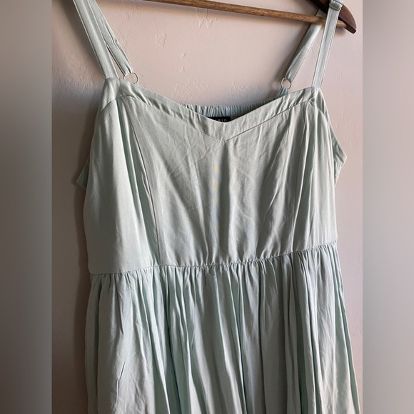 Torrid - Mint Blue Challis Shark bite Skater Dress - Picture 7 of 14